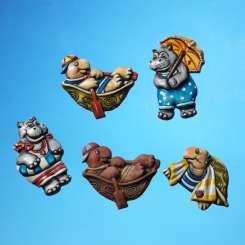 2000276 Giessform Nilpferde/Schildkröten 