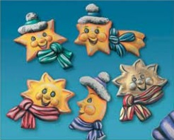 2002028 Giessform Weihnachten Deko Sterne/Mond 