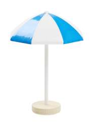 3120002 Sonnenschirm  6cm, Kunststoff, blau/weiss 