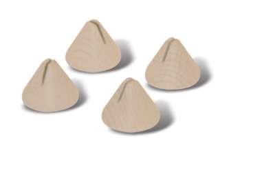 3255009 Mini-Lampenfüsse Holz Btl à 4St* 