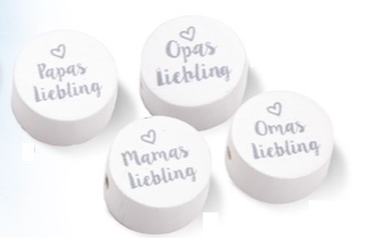 3260514 Schnulli-Scheibe Mama Liebling 20x10mm weiss 2Stk 