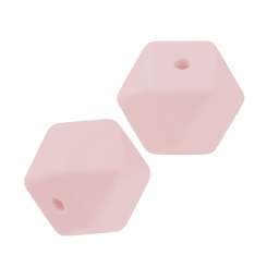 3264142 Schnulli Perle 6eck 14mm 3St rose 
