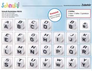 3267897 Schnulli-Sortiments-Box 780 Teile Buchstaben-Würfel 6mm Kunststoff A-Z je 1 Btl. 