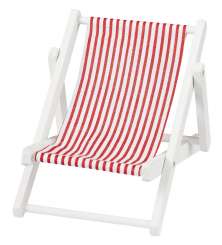 3270035 Deko-Liegestuhl  15cm, rot/weiss 
