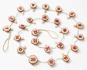 3270091 Adventszahlen Holzscheibe+Klammer 