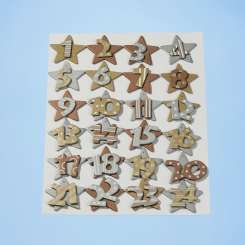 3270101 Holzzahlenset 1-24 gold/silber K 