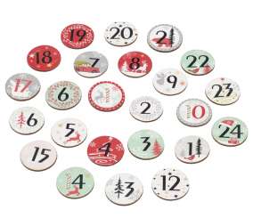 3270107 Adventszahlen Klebep, 1-24, 3cm 