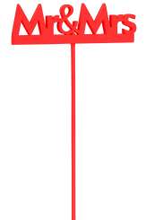 3270238 Holz-Deko Mr & Mrs, 8cm, 2St. am Stab, rot 
