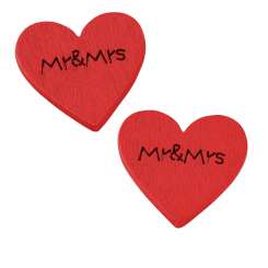 3270244 Herz Streuteil Mr & Mrs 3cm, 10St, rot 