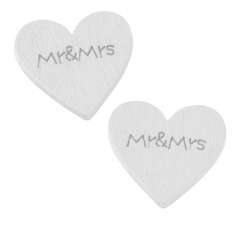 3270245 Herz Streuteil Mr & Mrs 3cm, 10St, weiss 