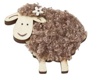 3270300 Schäfchen Holz 8cm braun 