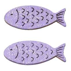 3270321 Fische mit Glimmer, 40mm, 6St. lavendel 
