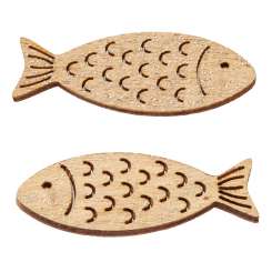 3270327 Fische Glimmer, 40mm, 6St. braun 