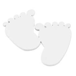 3270421 Holz-Babyfüße, 6, 5cm, weiss, 8St 