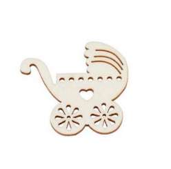 3270455 Kinderwagen  8cm, natur, 4St 