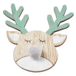 3270472 Holz-Deko Elch  7,5cm, 2St 