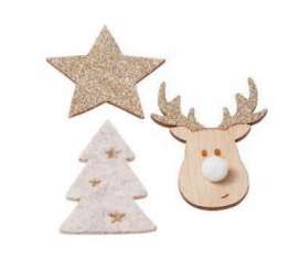 3270487 Weihnachts-Set  4,5-6,5cm, beig 3St 