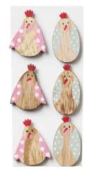 3270512 Lustige Hühner sort. 4,5cm, 6St. A+ 