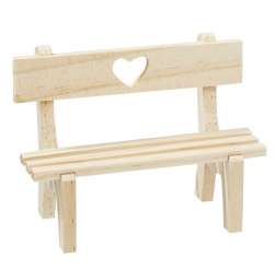 3270513 Holzbank mit Herz 10x4,5x7,5cm natur  