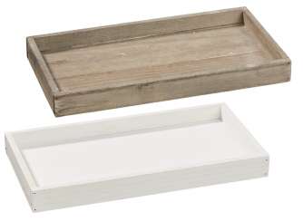 3273006 Holztablett Basic 30x16x3cm, grau 