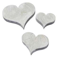 3275101 Holz-Deko-Herz 3-5cm, Beton, 6St. 