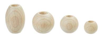 3280100 Holzperle Kugel 15mm/7mm natur 10St 