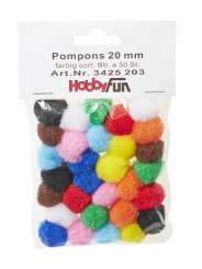 3425203 Pompons 20mm farbig sortiert  30St 