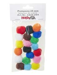 3425204 Pompons 25mm farbig sortiert   20St 