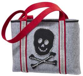 3435690 Tasche London 45x33cm, hellgrau meliert 