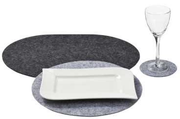 3436089 Filztischset rund 31cm 2St lila 