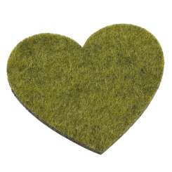 3437329 Filz-Herz 5.5x6cm grün meliert 4St 