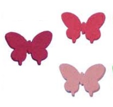 3437347 Filz Streuteil Schmetterling 3mm, 9St pink/rot 