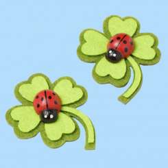 3437461 Kleeblatt Filzdeko   3.5cm   6St 