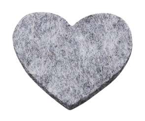 3437473 Filzherz 26x27x3mm, 12St hellgrau meliert 