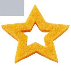 3437521 Filz-Stern 3cm 12St hellgrau meliert 