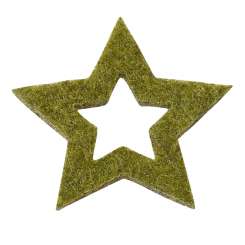 3437562 Filz-Stern 3cm 12St. durchbrochen grün-meliert 