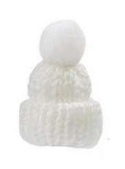 3450220 Strick-Mütze  4,5cm, wollweiss, 2St 