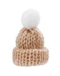 3450221 Strick-Mütze  4,5cm, beige, 2St 