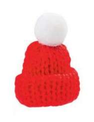 3450222 Strick-Mütze  4,5cm, rot, 2St 