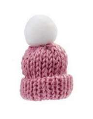 3450223 Strick-Mütze  4,5cm, rosenholz, 2St 