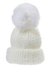 3450230 Strick-Mütze  7cm, wollweiss 
