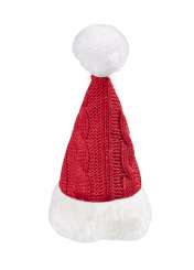 3450906 Nikolaus Mütze 9cm Jute, 5St rot Strickoptik 