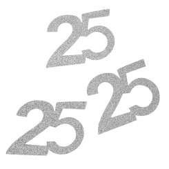 3451008 Jubiläumszahl 25, 6x5cm 10St silber 