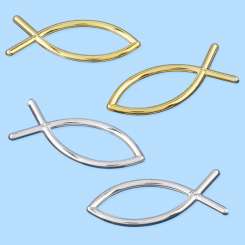 3451037 Streuteil Fisch gold, 3cm, 4St. 