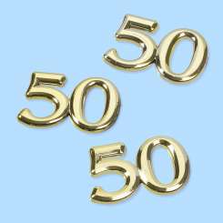 3451054 Streuteile Zahl 50 1,5cm 4St gold 