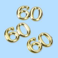 3451056 Streuteile Zahl 60 1,5cm 4St gold 