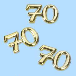 3451060 Streuteile Zahl 70 1,5cm 4St gold 