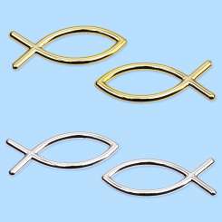 3451086 Streuteil Fisch  4cm, silber, 3St 