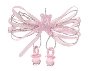 3451099 Schleifchen m.Schnulli rosa 2St 