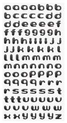 3451104 SOFTY-Sticker Kleinbuchstaben  schwarzmatt  